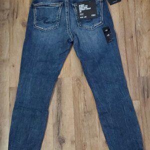 Womens Silver Brand Skinny Capri jeans